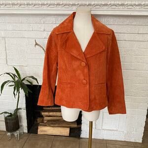 Vintage orange suede leather jacket